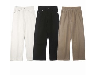 Pantalones Vaqueros de Mezclilla para Hombre, Estilo Nuevo, de Algodón y Spandex, con Lavado Oscuro Láser, Cintura Media, Cierre de Cremallera, Pierna Ancha y Corte Holgado - Product Image 3