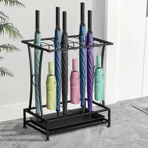 <b>Large</b> Capacity Metal Umbrella Stand With Side Panel Basket Wire <b>Frame</b> Entryway Umbrella Rack Office Walking Stick Organizer - Product Image 6