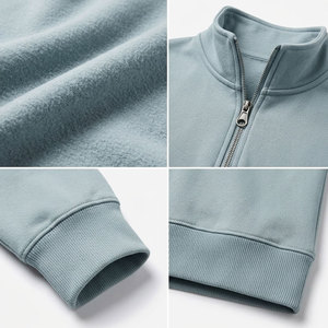 Sudadera con Capucha para Hombre, Color Azul Claro, Corte Regular, 100% Algodón Ecológico, Color Sólido, Tejido de Punto, para Otoño - Product Image 6