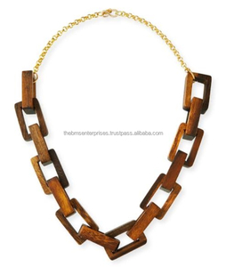 Indian Handmade Stylish Wooden and Resin Jewelry Customized Wooden Necklaces for Girls Women and <b>Men</b> - Product Image 6