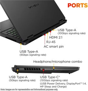 Portátil para Juegos H/P OMEN, AMD Ryzen 9-8940HX, 64 GB de RAM DDR5, SSD PCIe de 4 TB, Pantalla de 16 Pulgadas 2K (1920x1200) 144 Hz, Windows 11 Pro, 5.3 GHz - Product Image 3