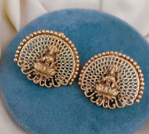 Designer Premium Quality Gold Finish Temple <b>Tops</b> <b>Earrings</b> Beautiful Look Perfect for Special Occasions Traditional Wear - Product Image 2