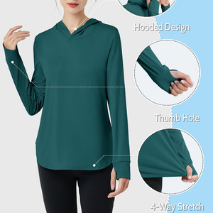เสื้อฮู้ดดี้ตกปลาสไตล์สปอร์ตสำหรับผู้หญิง บริการ OEM ดีไซน์สวยหรู ผลิตภัณฑ์คุณภาพดี ระบายอากาศได้ดี เสื้อฮู้ดดี้ตกปลาสำหรับผู้หญิง - Product Image 5