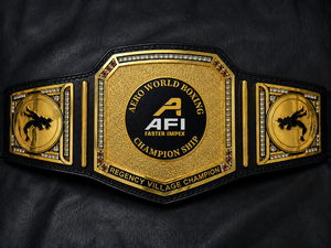 Ceinture de championnat Aero FC Fringe Crew plaquée or, décorée de strass, avec boucle à plaque robuste et impression de lettres - Product Image 5