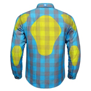 เสื้อเชิ้ตผ้าสักหลาดสำหรับนักขี่มอเตอร์ไซค์ไซส์ใหญ่ ลายสก็อต ถอดออกได้ สปอร์ต พร้อมซิปและกระดุมปิด ป้องกันลม ระบายอากาศได้ดี - Product Image 3