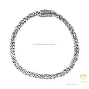 Luxury Statement Cuban Link Bracelet with Premium Moissanite Diamonds and Elegant White Gold Finish - Product Image 5