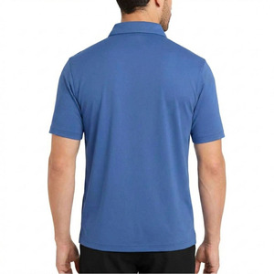 Polos azules de alta calidad para hombre con el logotipo de tu marca, manga corta, transpirables, 100% algodón/poliéster, polos unisex. - Product Image 2