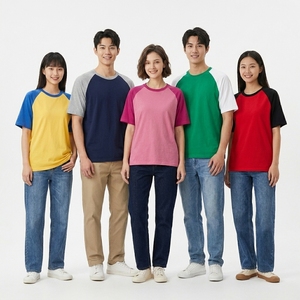 Heavyweight 250GSM Premium Cotton Single Jersey Boxy <b>Raglan</b> DTG Print Sleeve Graphic Blank Custom Manufacturer Men's <b>T</b> <b>Shirt</b> - Product Image 1