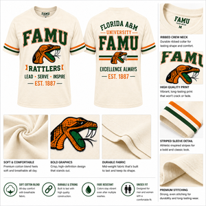 T-shirt personnalisé FAMU HBCU en coton premium unisexe, streetwear, motif fierté universitaire, fournisseur en gros de t-shirts avec logo personnalisé - Product Image 2