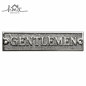 Plaque de porte vintage en laiton pour toilettes de messieurs, finition antique, plaque nominative décorative murale pour hôtel et bureau - Product Image 1