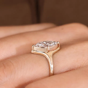 Nouvelle bague en moissanite taille marquise en forme de feuille, en argent sterling 925 plaqué rhodium, pour fiançailles, mariage, bijoux fins pour femme, cadeau - Product Image 4