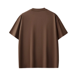 T-shirts pour hommes en coton 100% uni, surdimensionnés, décontractés, respirants, écologiques, 220 grammes, avec logo imprimé personnalisé 2026 - Product Image 6