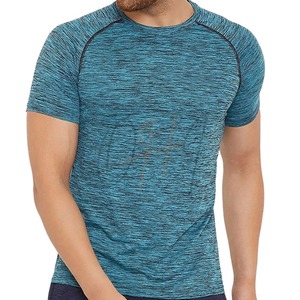 เสื้อยืดออกกำลังกายผู้ชายสีน้ำเงินลายไท-ได ระบายอากาศได้ดี ทรงโอเวอร์ไซส์ ผ้าฝ้าย 100% แขนเสื้อแบบแร็กแลน - Product Image 2