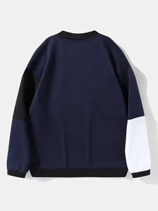 Sudadera de cuello redondo para hombre, con bloques de color, tejido de punto, estilo oversize, informal, para otoño, manga regular, tipo jersey. - Product Image 2