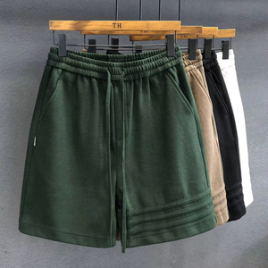 Pantalones Cortos de Playa para Hombre, de Color Sólido, Cintura Elástica, Tejidos, con Bolsillos, Diseño Transpirable con Cordón Ajustable, Corte Medio - Product Image 1