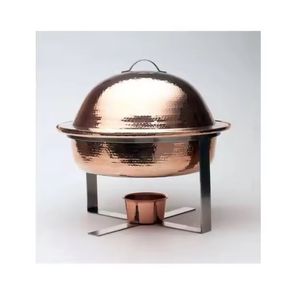 ถาดอุ่นอาหารทองแดงตอกลายพร้อมฝาปิด ชุดอุ่นอาหารบุฟเฟ่ต์พร้อมขาตั้ง สำหรับโรงแรม ร้านอาหาร บุฟเฟ่ต์ - Product Image 1