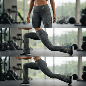 Nouveauté 2026 Leggings à taille haute à carreaux, coupe évasée, haute performance, extensibles, coupe ajustée, pour le yoga, décontractés, style patte d'éléphant, pour l'entraînement, avec logo personnalisé - Product Image 3