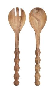 Creative Natural Acacia Wood Handmade <b>Salad</b> Serving Set Long Handle <b>Salad</b> <b>Spoon</b> Top Selling Wooden Household Kitchen Accessories - Product Image 3