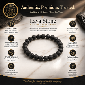 Bracelet extensible en pierre de lave naturelle, perles rondes de 8 mm, tendance, unisexe, certifié par un tiers, vente en gros - Product Image 1