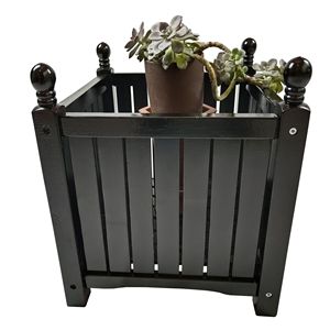 Pot à fleurs en bois noir carré pour jardin, véranda, patio, conteneur pour plantes et légumes, jardinière en bois durable pour extérieur - Product Image 4