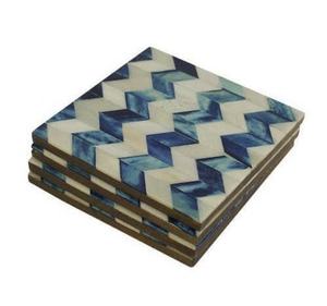 <b>Square</b> Wood Bone Inlay Coaster Hand Polished For Home Office Hotels Premium Handcrafted Coaster For Modern Tableware Decor - Product Image 2