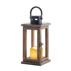 Farol de Madera Hecho a Mano con Paneles de Vidrio e Impresión Personalizable para Cenas a la Luz de las Velas y Decoración de Mesa - Product Image 1
