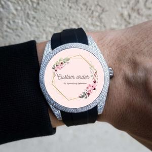 Customize Luxury Half Iced Sport <b>Watch</b> with Black Rubber Band Huge Dial Moissanite Bust Down Round Case <b>Watch</b> Foe <b>Mens</b> - Product Image 3