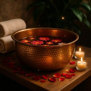Moderno Tazón de Pedicura de Cobre, Elegante Recipiente para Remojar los Pies, Equipo Profesional de Spa, Hecho a Mano, Calidad Premium - Product Image 4