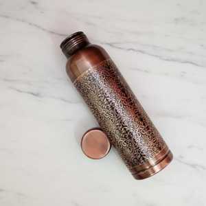 Copper <b>Water</b> <b>Bottle</b> Vintage Pattern Portable Travel Drinkware Reusable Eco-Friendly Design - Product Image 5