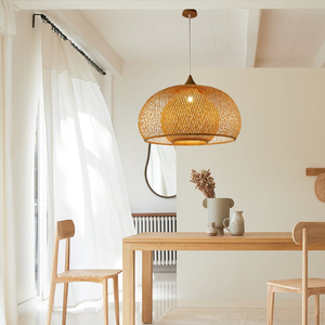 Wholesale Natural Bamboo Lampshade Eco-Friendly Woven Pendant <b>Light</b> Soft Glow Ceiling Lamp <b>Cover</b> for Home Decor Made in Vietnam - Product Image 5