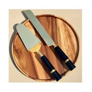 Ensemble de service de desserts de luxe, couteau à gâteau en métal et spatule, élévateur à gâteau en acier inoxydable, kit de célébration de mariage - Product Image 1