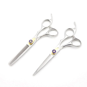 Kit de ciseaux de coiffure professionnels pour droitiers, coupe droite, 6,0 pouces, noir-or, haute performance, tranchants, confortables, longs - Product Image 4