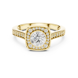 แหวนทองคำ 14K โรสโกลด์ ประดับเพชรทรงกลมเพาะเลี้ยงในห้องปฏิบัติการ สำหรับผู้หญิง สวมใส่ได้ทุกวัน |   เพชรที่เพิ่งเพาะเลี้ยง - Product Image 3