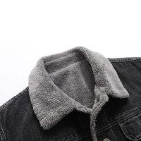 Dernières Tendances : Vestes et Manteaux – Blouson en Jean Homme Grande Taille Couleurs Unies avec Col Rabattu