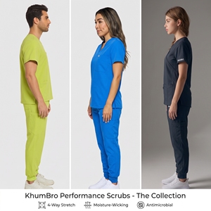 ชุดสครับสีเขียวมะนาวสำหรับผู้ชาย KhumBro คอวี แขนสั้น ระบายอากาศได้ดี ผลิตจากผ้าโพลีเอสเตอร์/คอตตอนผสม ถักแบบเนื้อผ้าที่สามารถตรวจจับรอยขาดได้ - Product Image 6