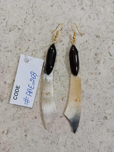 Los mejores pendientes de gota de diamante blanco y negro hechos a mano cuerno africano de moda para el hogar, la Oficina y el uso en fiestas aspecto clásico - Product Image 5