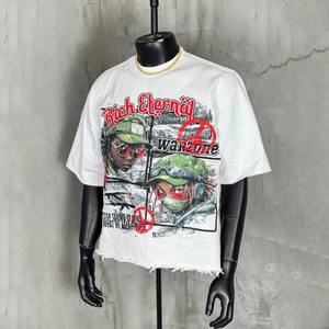 Custom Heavyweight Cotton T-<b>Shirt</b> for <b>Men</b> Oversized Vintage Boxy Fit Cropped <b>Shirt</b> Screen Print Graphic Solid Pattern Knitted - Product Image 5