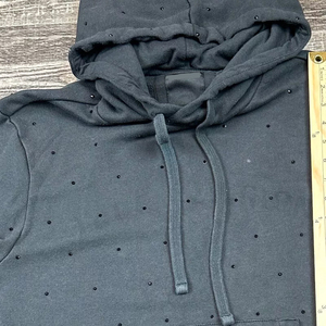 Sudadera con Capucha y Cremallera de Algodón para Hombre, Estilo Retro Urbano con Pedrería Brillante, Corte Holgado, Diseño de Grafiti - Product Image 6