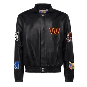 Veste en cuir intégral noire des Washington Commanders - Product Image 1