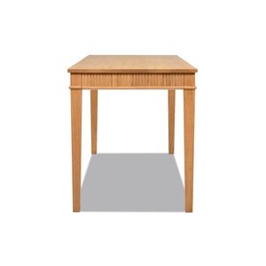Dumont moderno casale 1 cassetto scanalato ufficio casa scrivania naturale biondo massello in legno di gomma e legno di gomma impiallacciato - Product Image 6