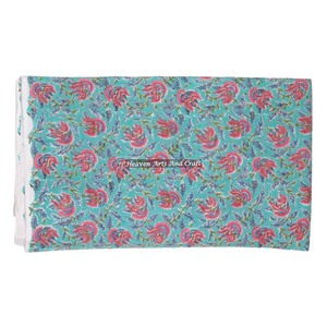 Estampado Floral 100% tela de algodón bloque de mano impreso indio acolchado bohemio hecho a mano tela hacer vestido costura para mujeres - Product Image 5