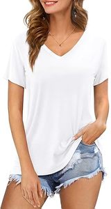 Camisetas de Verano para Mujer, 300G, Alta Calidad, Casuales, Manga Corta, Corte Ajustado, Transpirables, Anti-Pilling, Poliéster/Algodón, Cuello Redondo, Color Sólido - Product Image 5