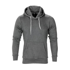 Sweat à capuche en molleton gris argenté pour homme, coupe classique, poche kangourou, cordon de serrage, vêtements d'hiver OEM - Product Image 1