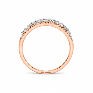 Anillo de Boda de Media Eternidad con Diamantes Cultivados en Laboratorio de Corte Redondo y Diseño de Cuerda Trenzada en Oro de 10K, 14K, 18K y Plata 925, 935 - Product Image 4