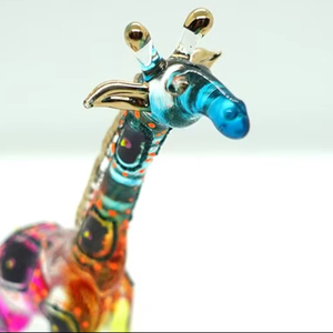 Large Giraffe Sculpture Decor Lampwork Collectible Miniature Hanging Deer Hand Blown Murano Art Glass Wild Animal Figurine Glass - Product Image 1