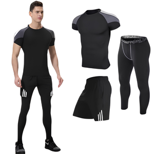 Gym Sportswear Activewear <b>Mens</b> Womens Plus Size Solid <b>Compression</b> Lightweight Matching Sets 2 1 Design Crop Top Leggings <b>Shorts</b> - Product Image 4