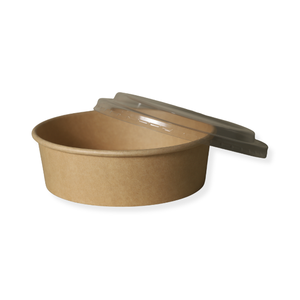 Tazón para ensalada con tapa de papel kraft con doble revestimiento de polipropileno, impreso con Pantone personalizado, en oferta, de 500/750/1000 ml (16/24/32 oz) para helado - Product Image 1
