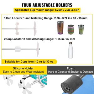 Giratore per 4 tazze a 2 velocità, kit macchina rotante per bicchieri multipli con 4 bracci rimovibili e regolabili, motore silenzioso, per artigianato in alluminio e resina - Product Image 4