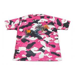 T-shirt personnalisé avec logo camouflage pour coq de combat - T-shirt en polyester sublimé imprimé coq de combat pour homme, style streetwear 180g, vêtements Gamefarm - Product Image 2