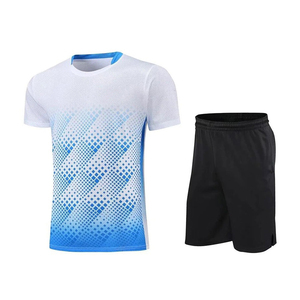 High Quality Custom <b>Tennis</b> Uniform Short Sleeve Crew Neck Front Customized Logo 100% Polyester Quick Dry Breathable OEM Service - Product Image 1